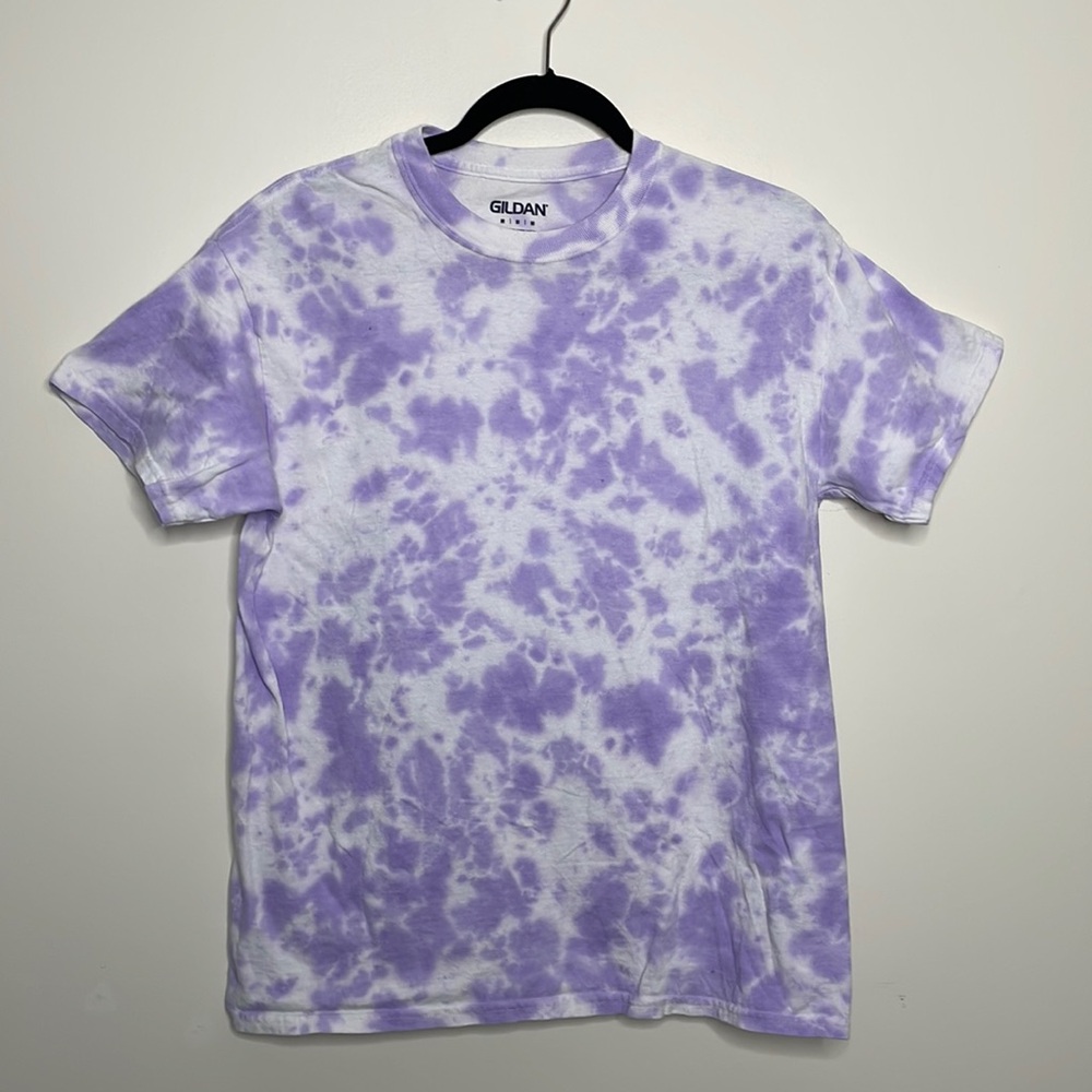 Purple tie dye t shirt short sleeve tee